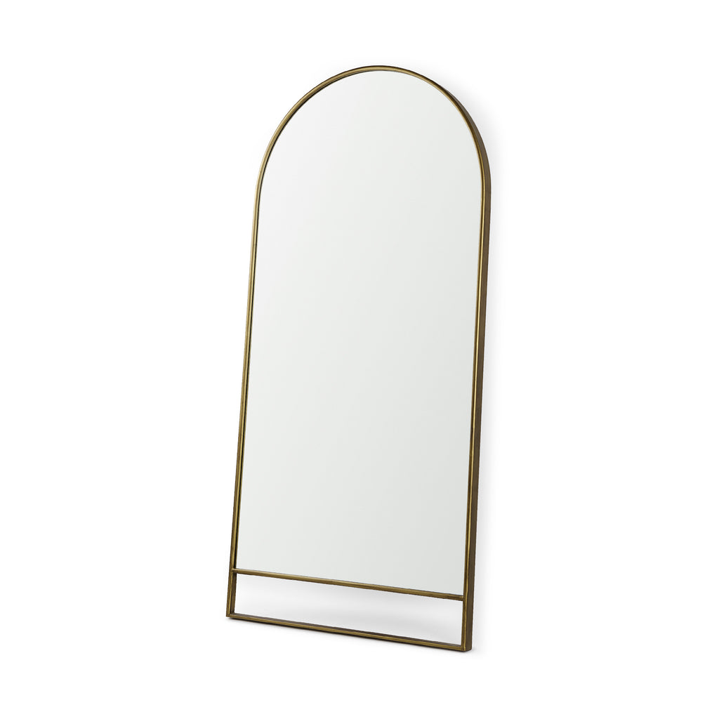 Sadie Antique Gold Rounded Arch Floor Mirror 76"