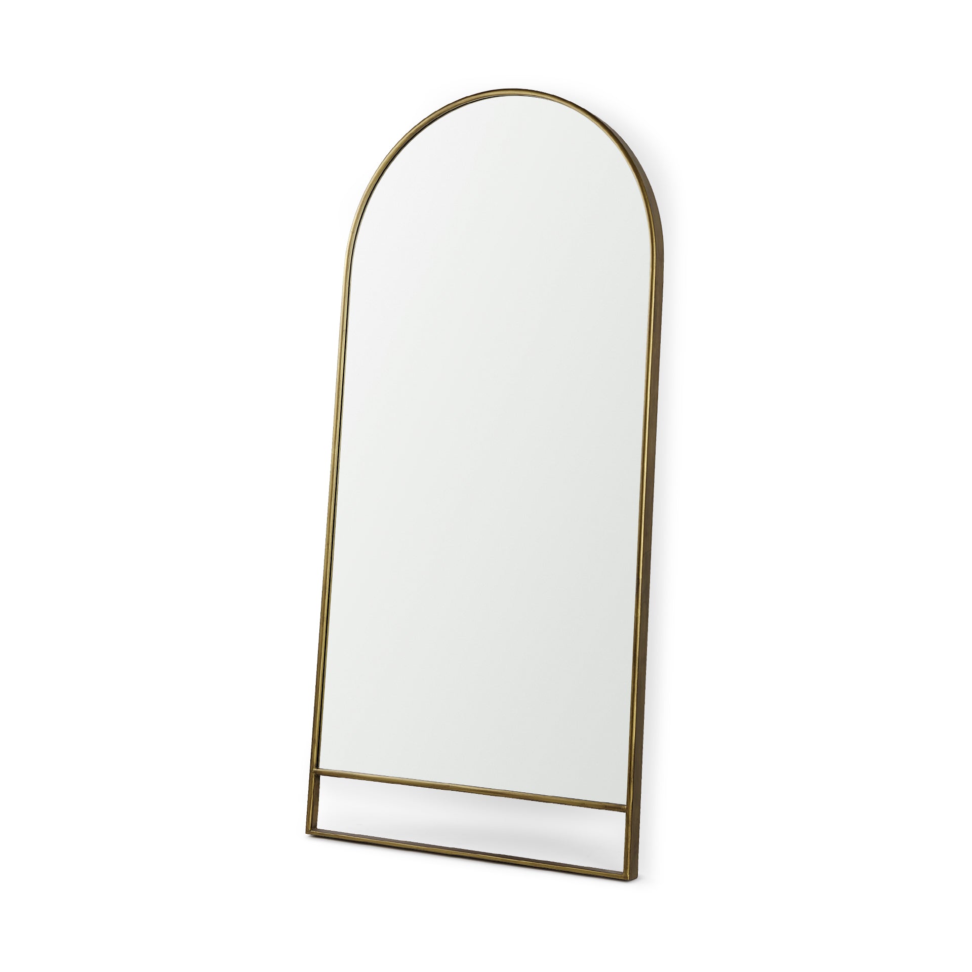 Sadie Antique Gold Rounded Arch Floor Mirror 76"