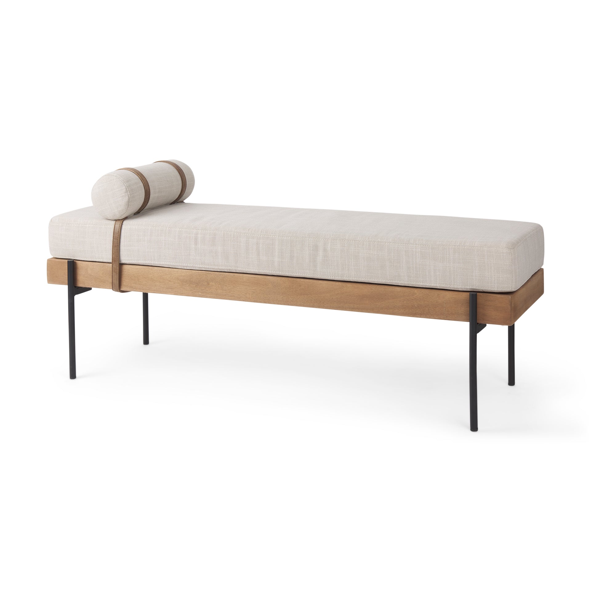 Colburne Cream/Brn Bench by Mercana