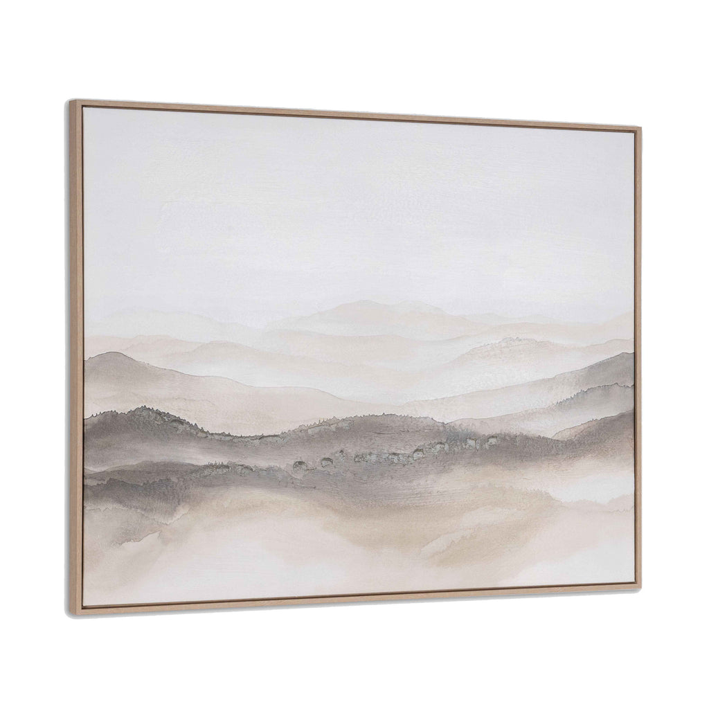 Misty Mountains Hand Painted Canvas Framed Wall Art