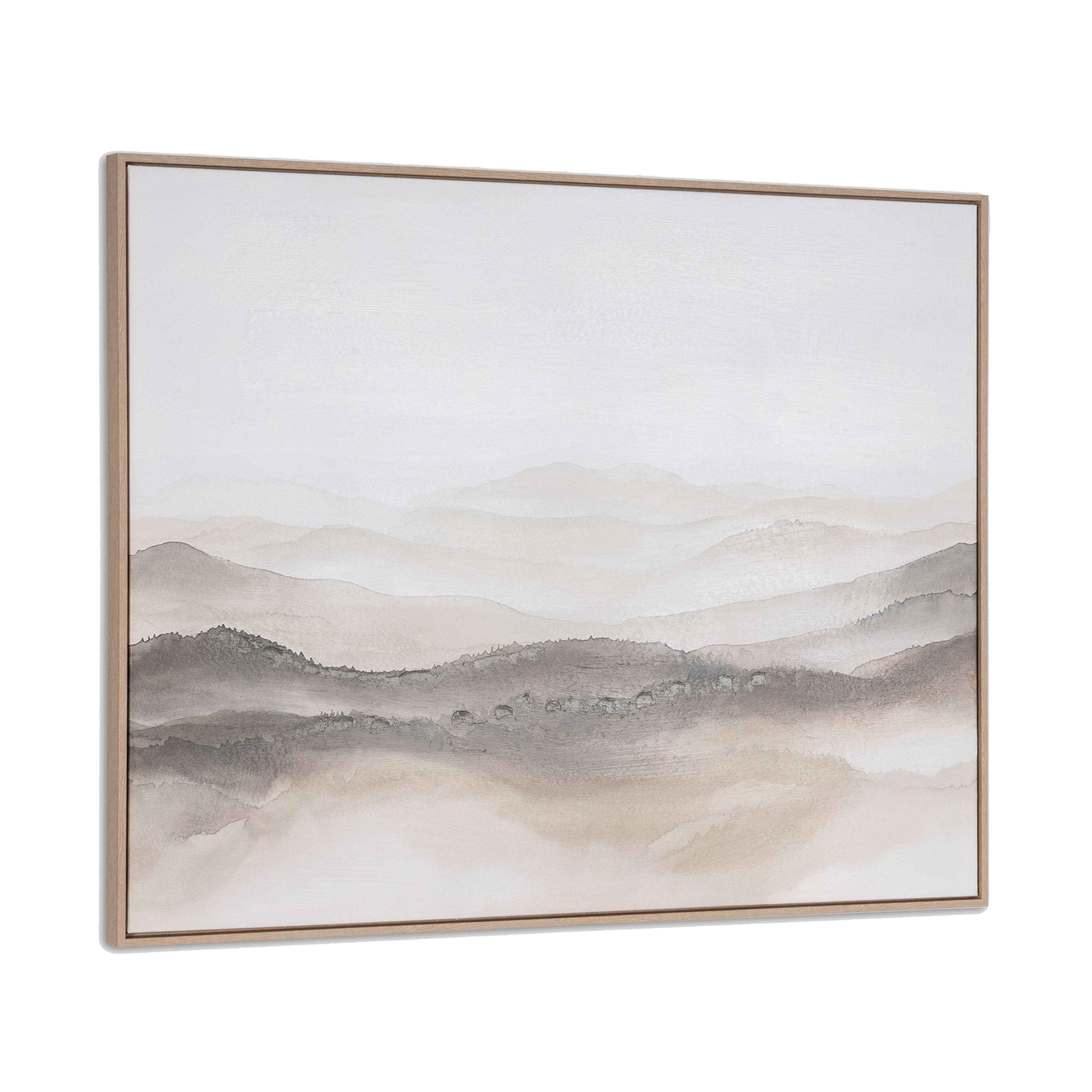 Misty Mountains Hand Painted Canvas Framed Wall Art
