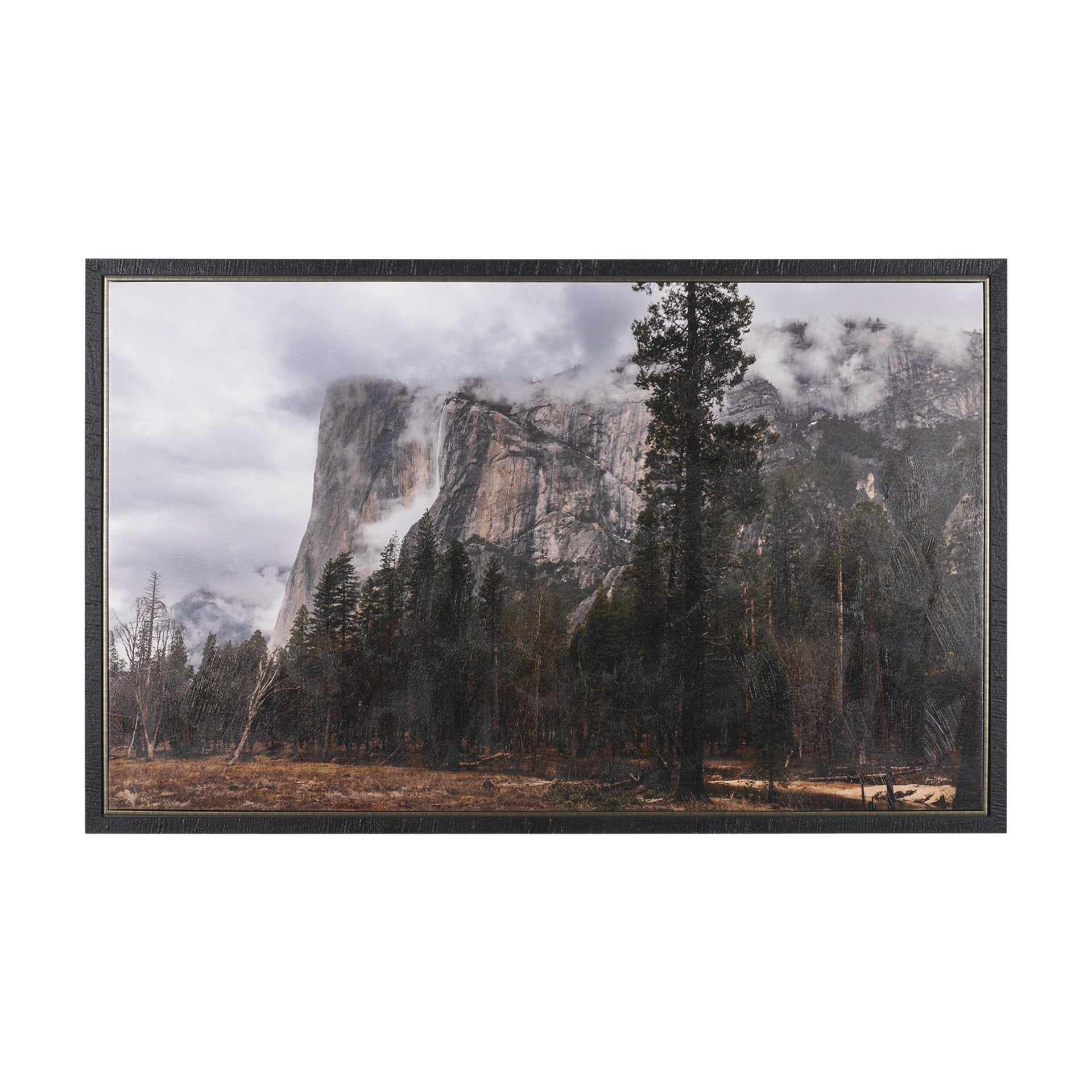 Misty Mountain Textured Framed Canvas Art