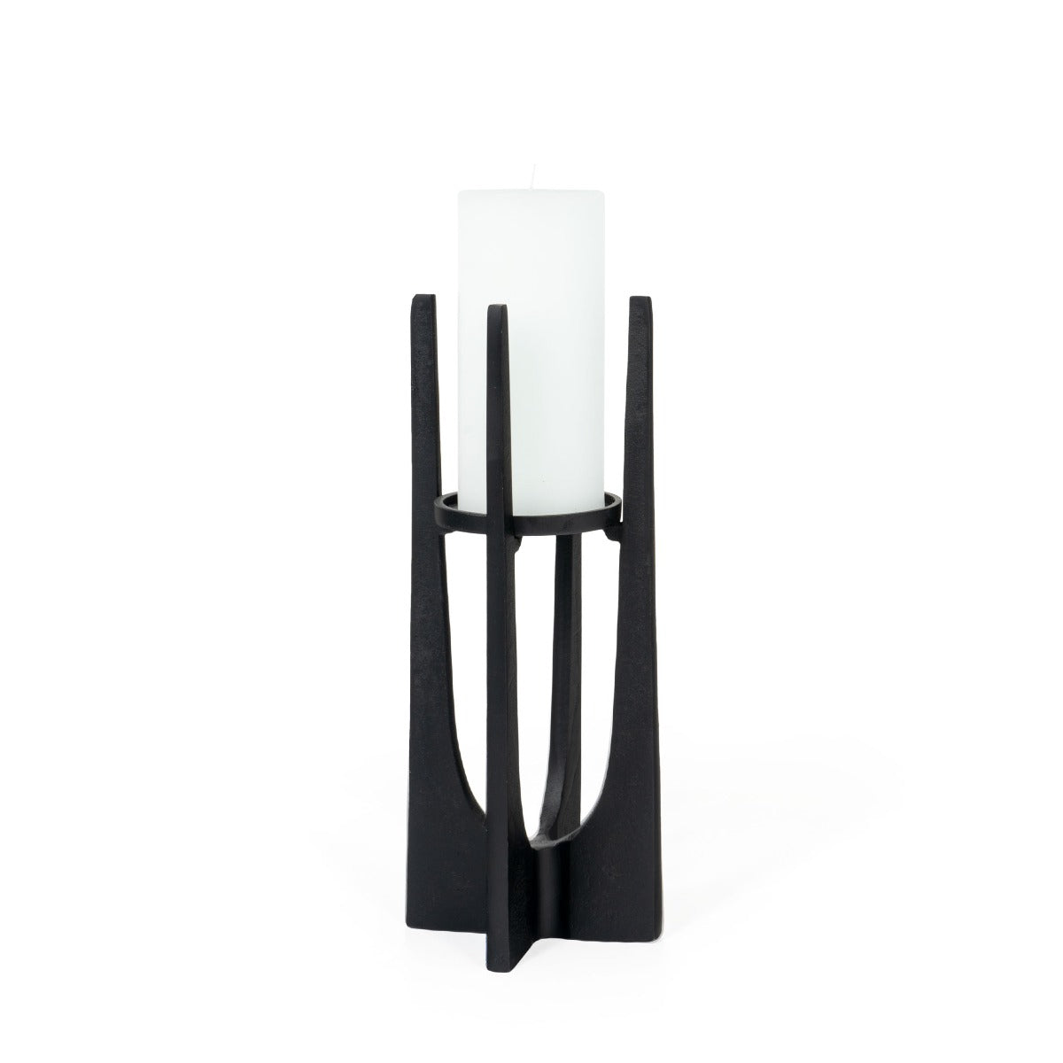Skye Small Black Candle Holder 12"