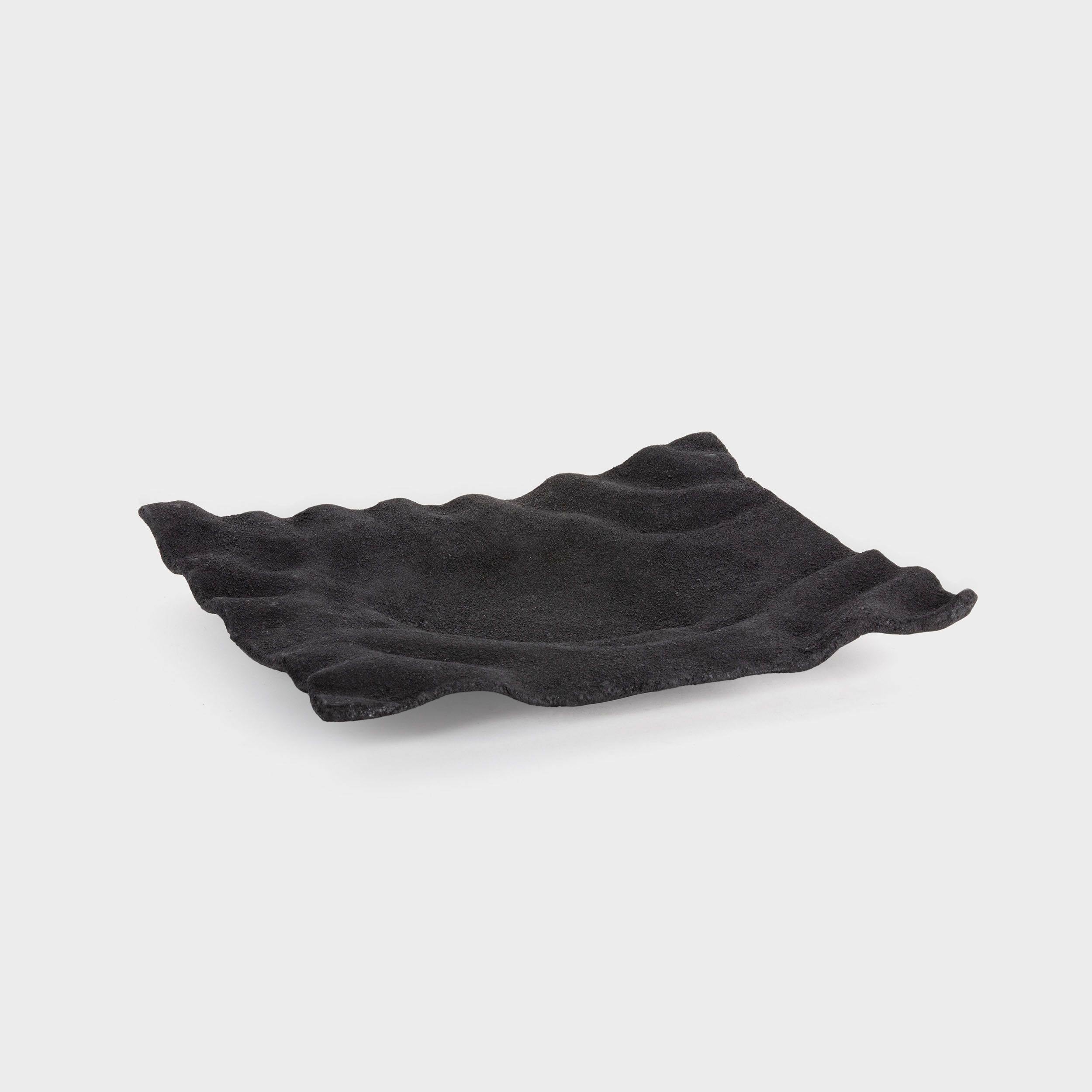 Azalea Decorative Metal Tray, Small Black