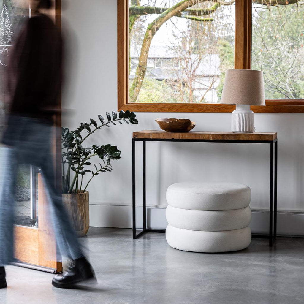 Fiel Ottoman - Velvet Ecru