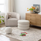 Fiel Ottoman - Velvet Ecru