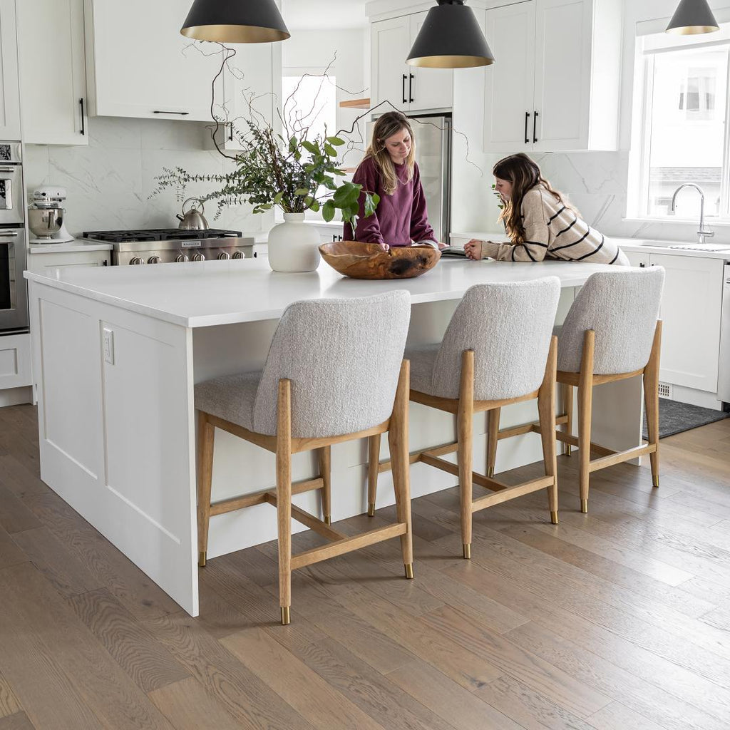 Fawcett Counter Stool - Taupe Boucle - Blonde