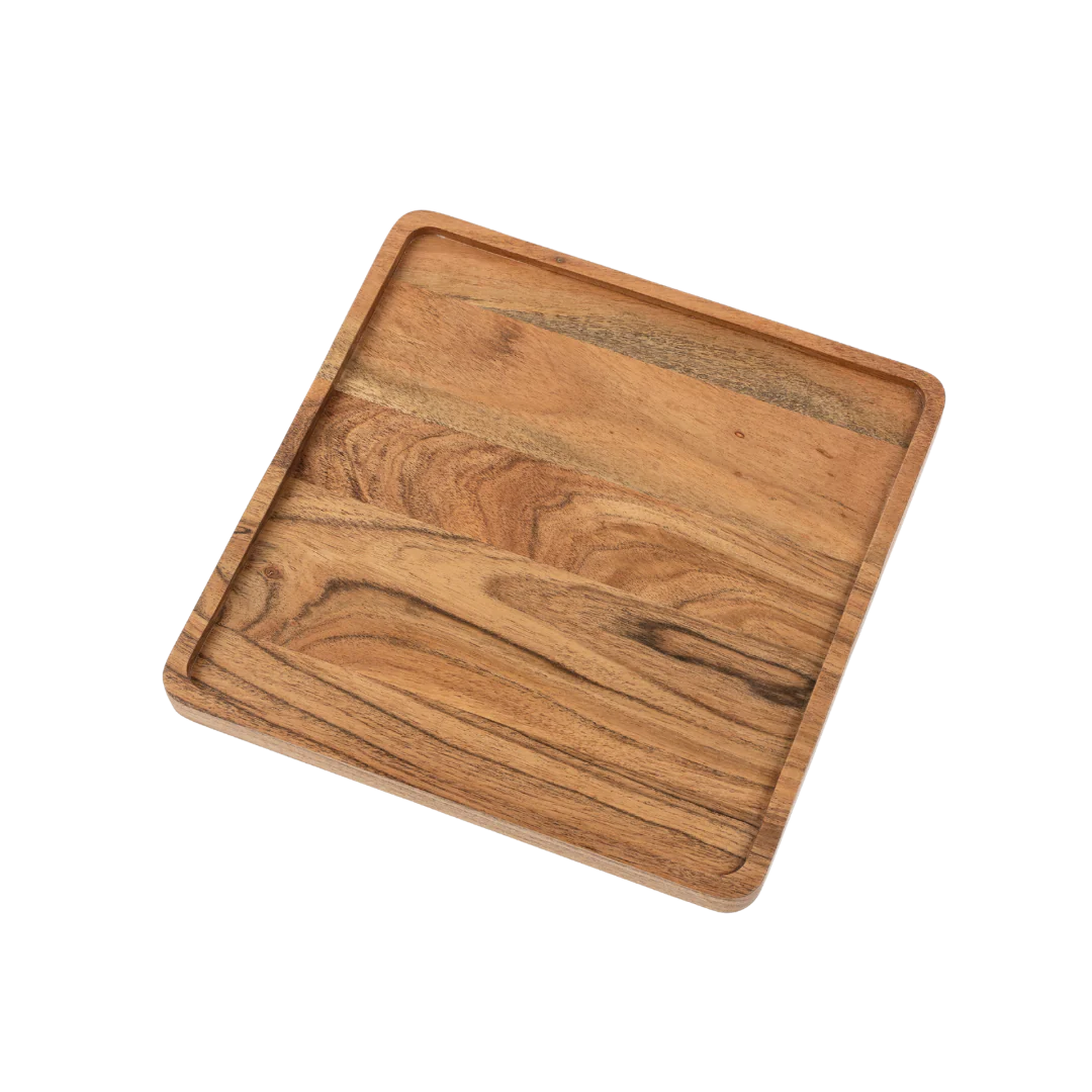 Heritage Square Tray Large Acacia Wood