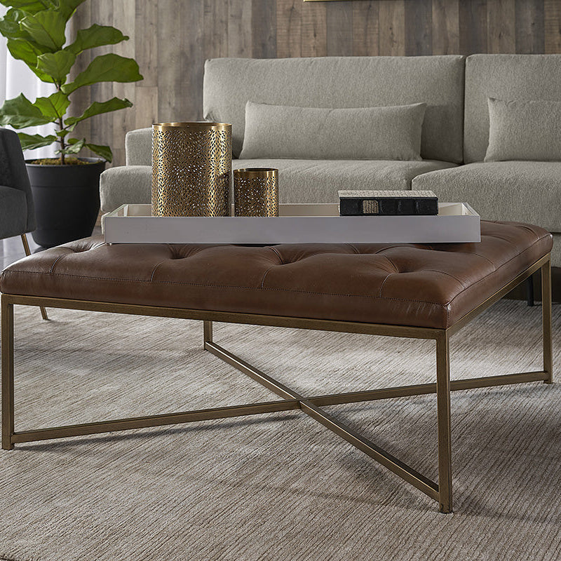 Endall Ottoman - Antique Brass