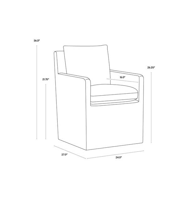 Glenrose Wheeled Dining Armchair