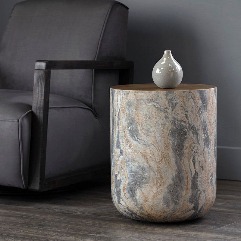 Diaz End Table - Marble Look