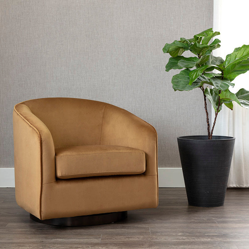 Hazel Swivel Lounge Chair - Dark Bronze