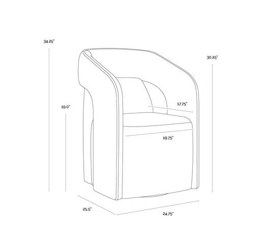 Kendrick Wheeled Dining Armchair