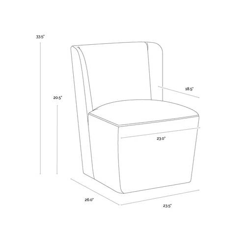 Amita Wheeled Dining Chair