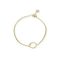 Hammered Circle Pendant Bracelet- Gold