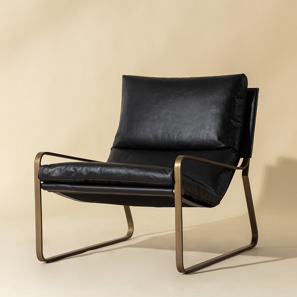 Zancor Lounge Chair - Antique Brass