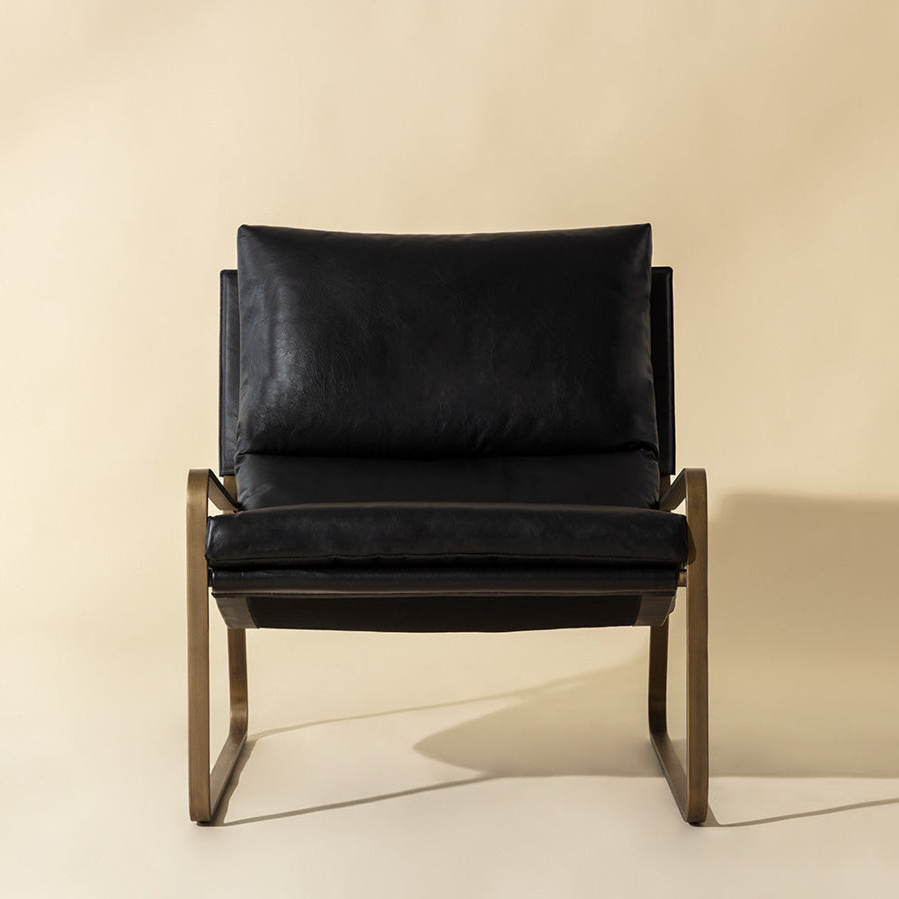Zancor Lounge Chair - Antique Brass