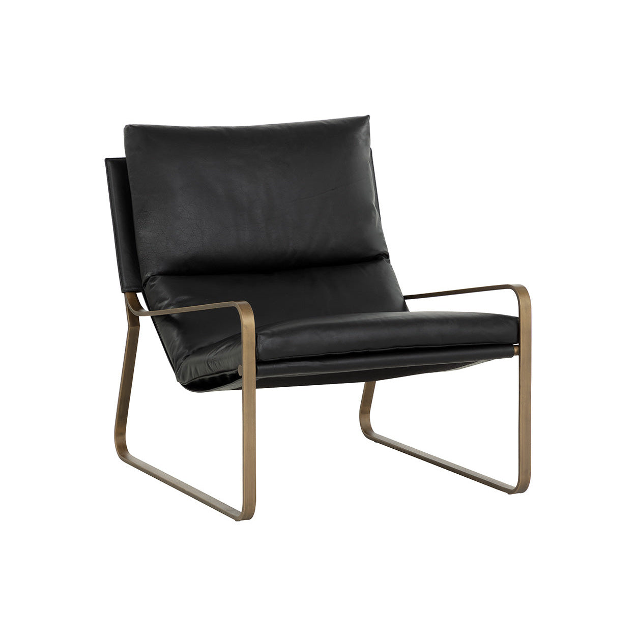 Zancor Lounge Chair - Antique Brass