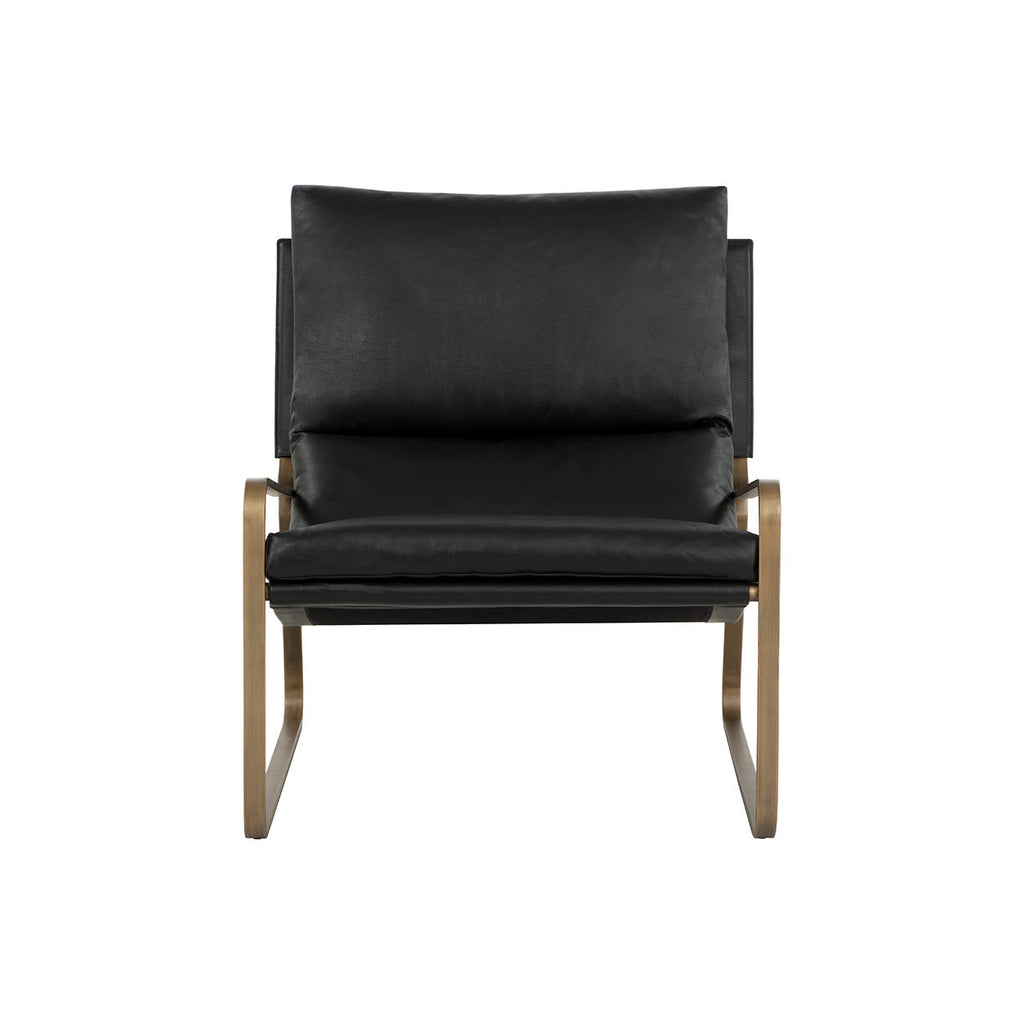 Zancor Lounge Chair - Antique Brass