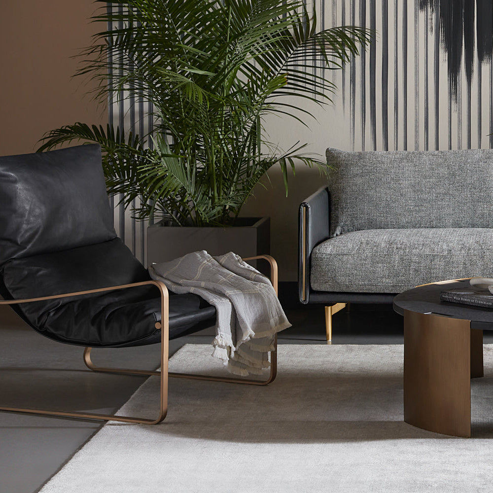 Zancor Lounge Chair - Antique Brass