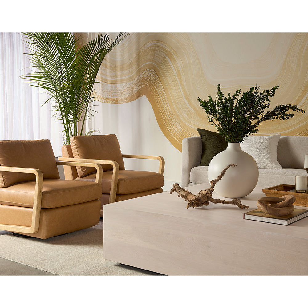 Castell Swivel Lounge Chair - Rustic Oak