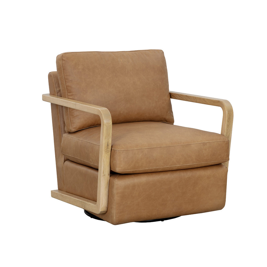 Castell Swivel Lounge Chair - Rustic Oak