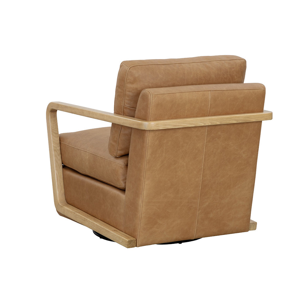 Castell Swivel Lounge Chair - Rustic Oak