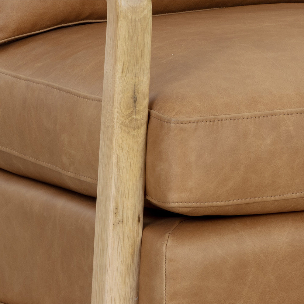 Castell Swivel Lounge Chair - Rustic Oak