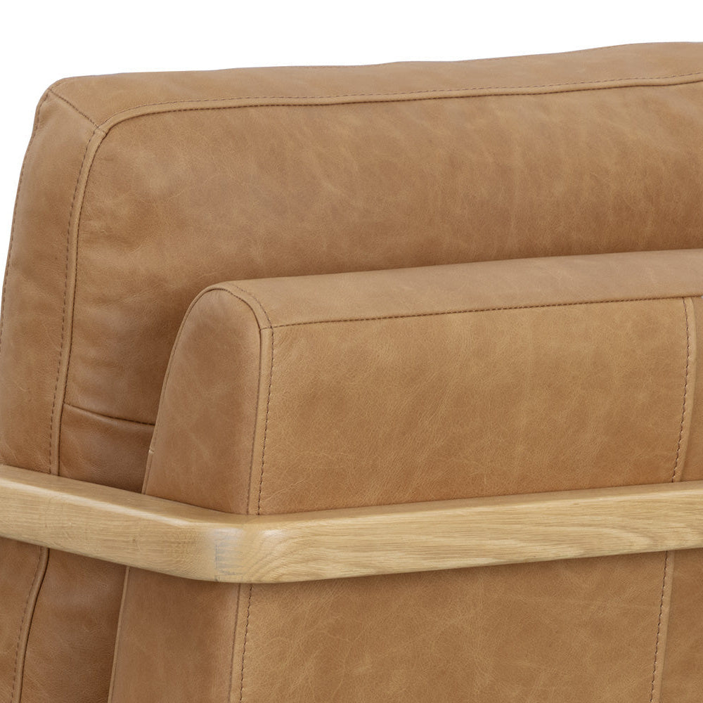 Castell Swivel Lounge Chair - Rustic Oak