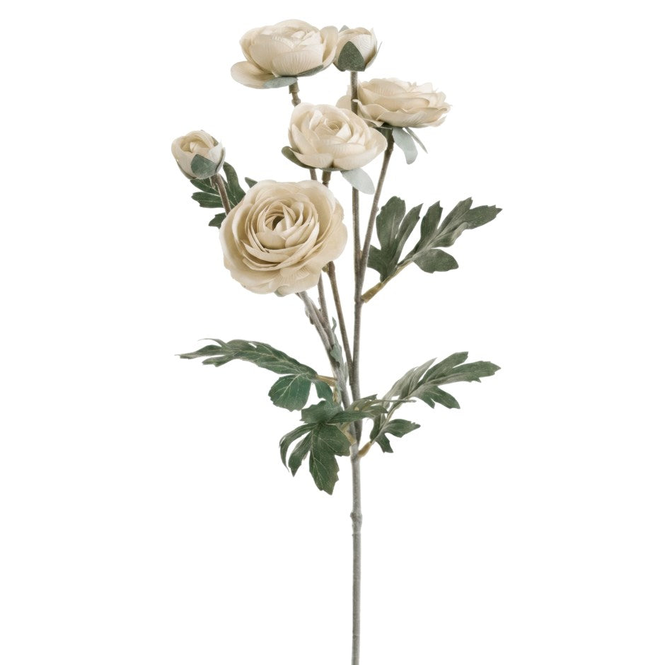 RANUNCULUS SPRAY FAUX FLOWER CREAM 26"