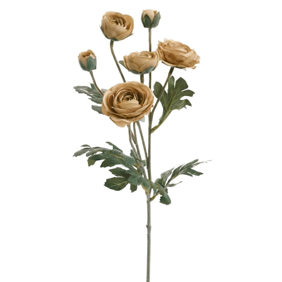 RANUNCULUS SPRAY FAUX FLOWER BEIGE 26"