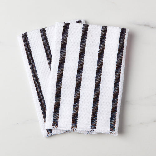 Basketweave Black Dishcloths Set of 2