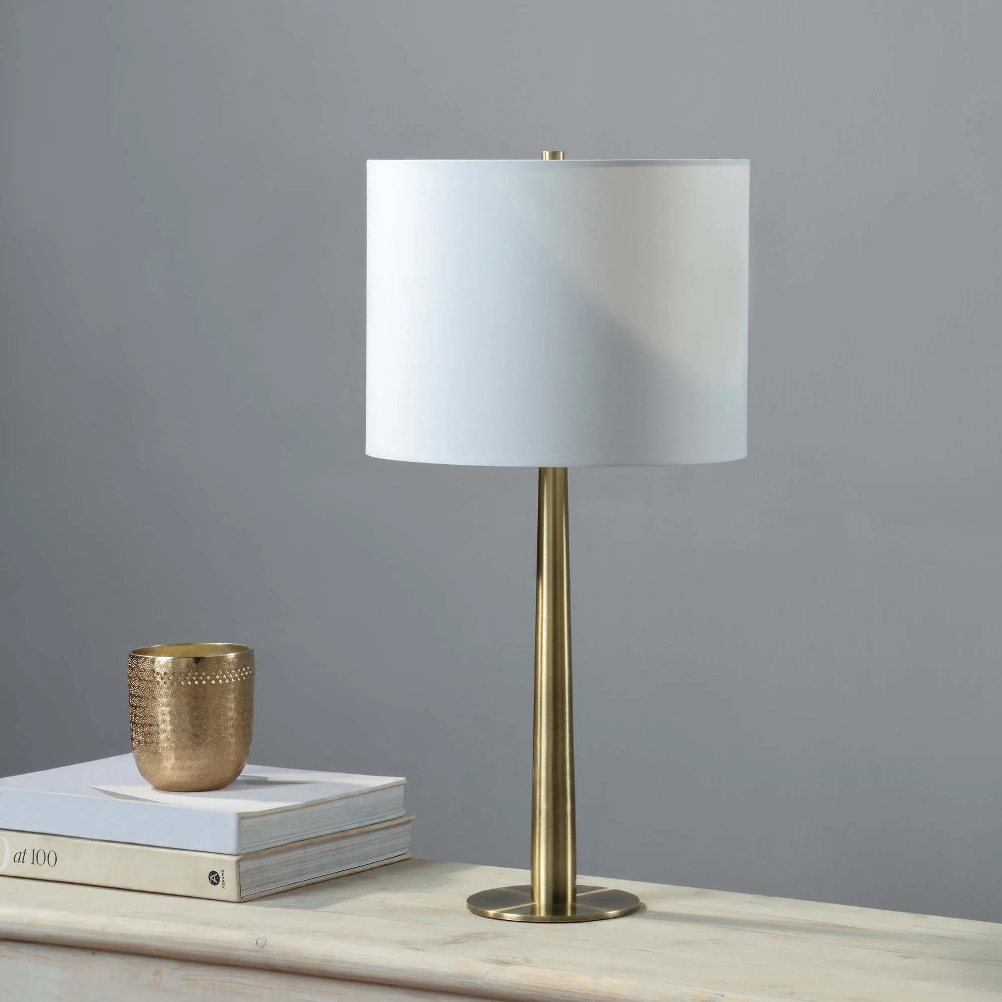 Sarai Lamp - Gold Base/White Shade