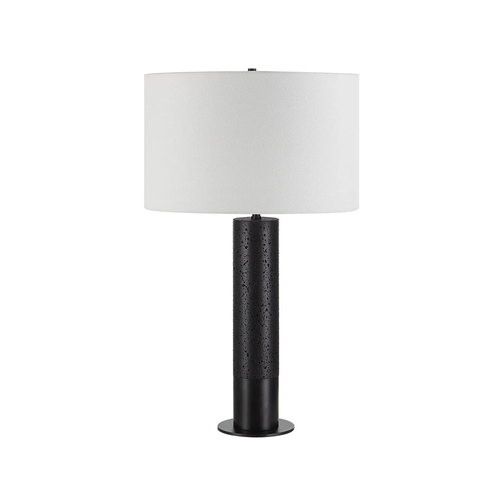 Kampen Black Travertine / Iron Lamp