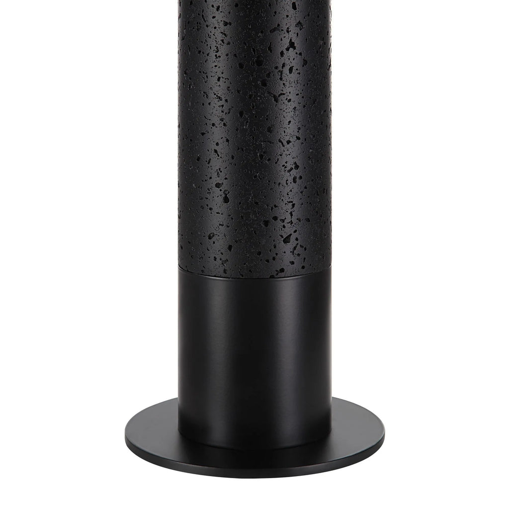 Kampen Black Travertine / Iron Lamp