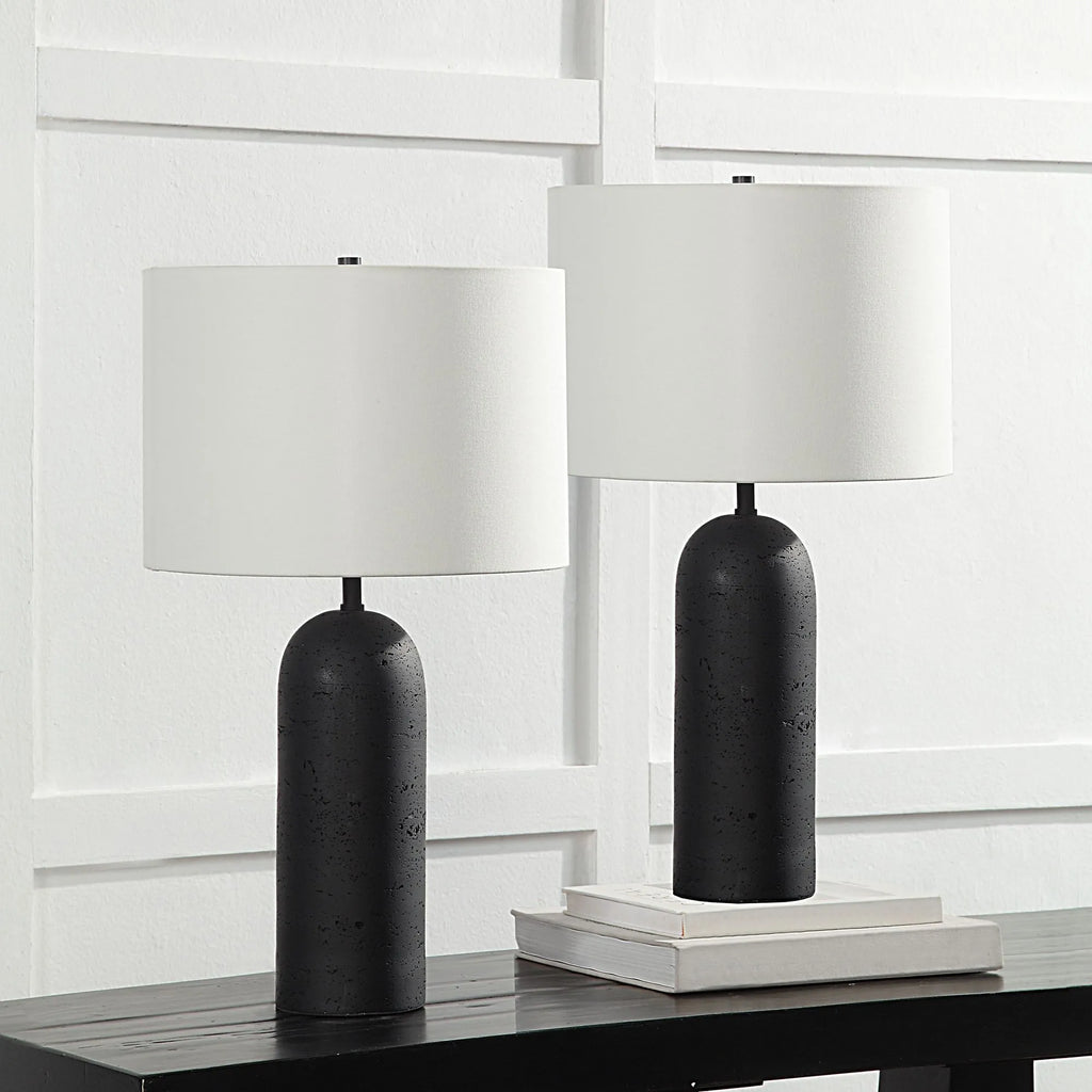 Augusta Black Stone Table Lamp