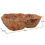 Costa Carved Wood 18 x 16.5 Inch Bowl
