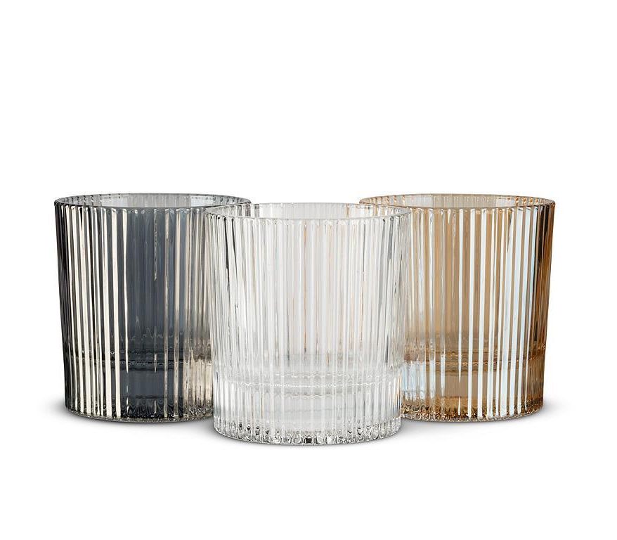Set of 6 Vertical optic Tumblers 3.5"H