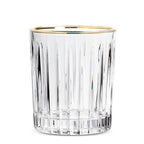 Ribbed Tumbler with Gold Rim. Set of 6