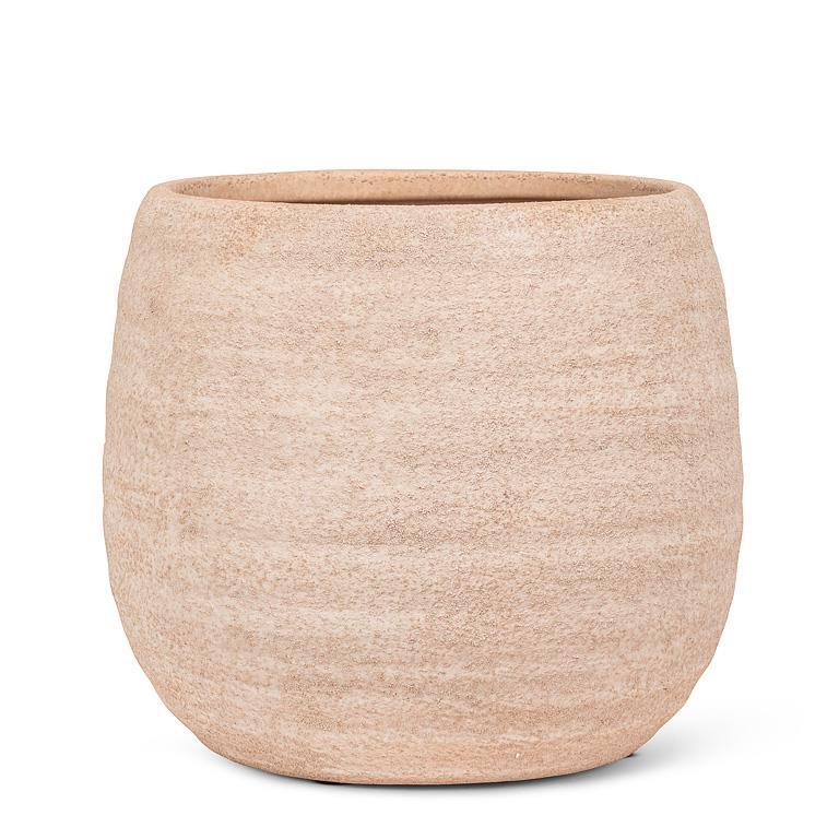Coarse Texture Planter Beige Wash 5"H