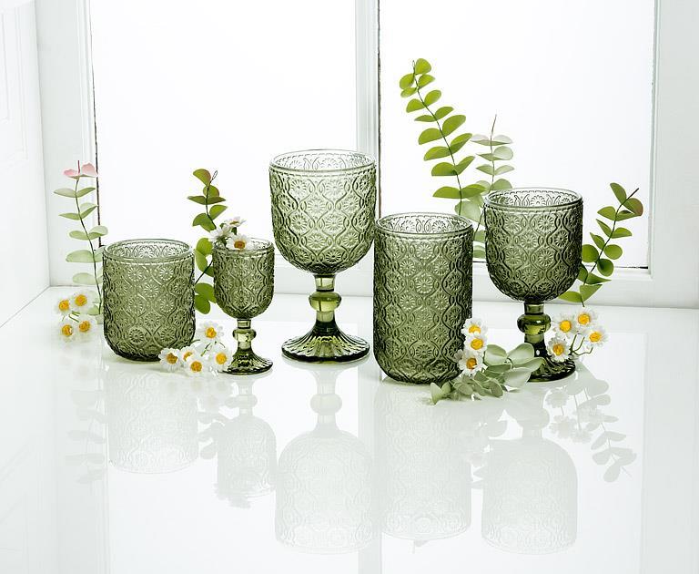 Daisy Glass Tumbler 3.5"H Set of 6