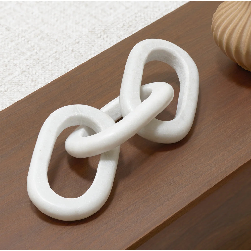 Marble Chain 6 Inch Oval Link 14 Inch Length Decor Sculpture