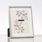 Satin Brushed Silver Shadow Box 5x7 Metal Photo Frame