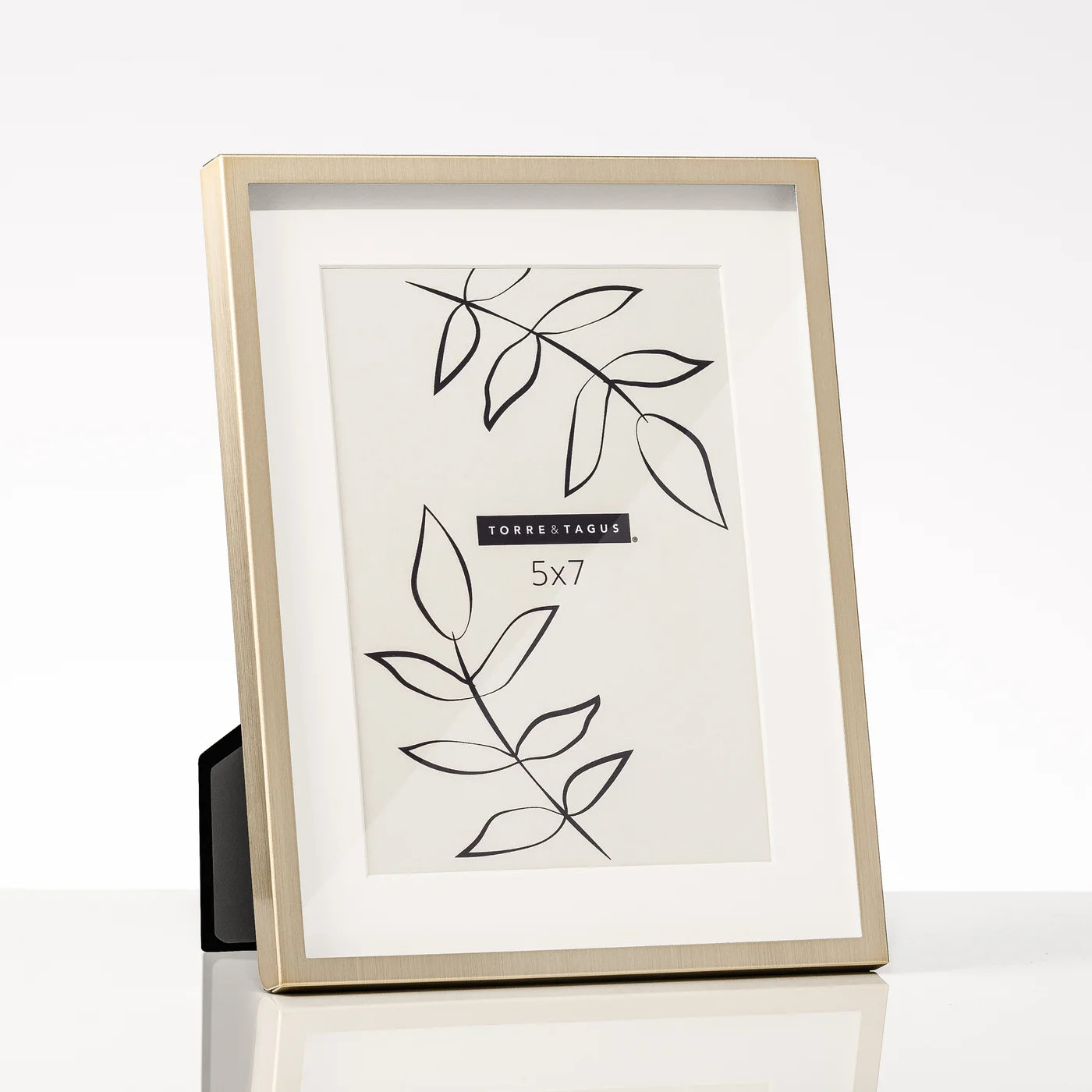 Satin Brushed Gold Shadow Box 5x7 Metal Photo Frame