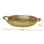 Corfu 15.5 Inch Length Gold Nickel Plated Aluminum Oval Decor Bowl With Handles