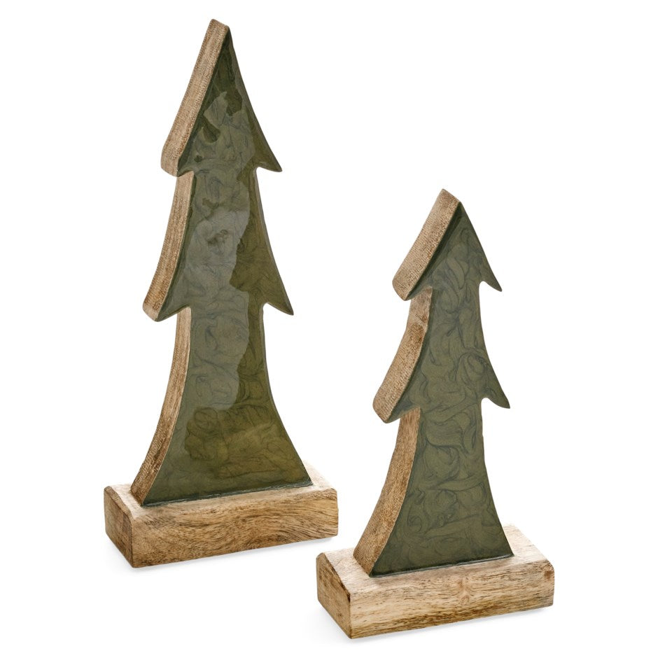 Large Sage Green Mango Wood Tree