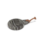 Round Black Marble Spoon Rest/Dish with Loop