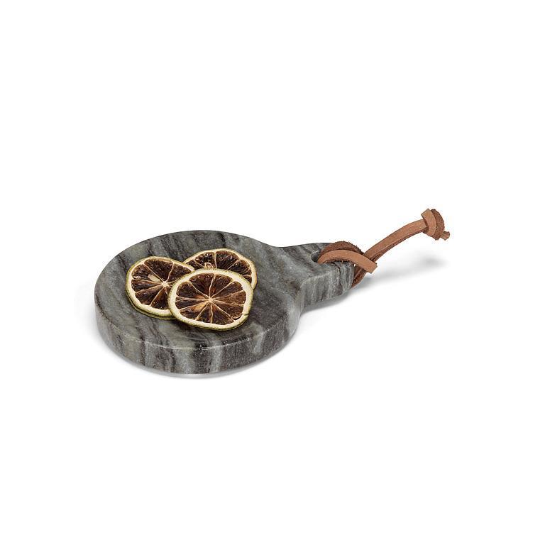 Round Black Marble Spoon Rest/Dish with Loop