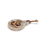 Round Brown Marble Spoon Rest/Dish with Loop