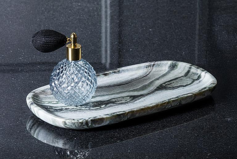 Small Oblong Black Marble Tray